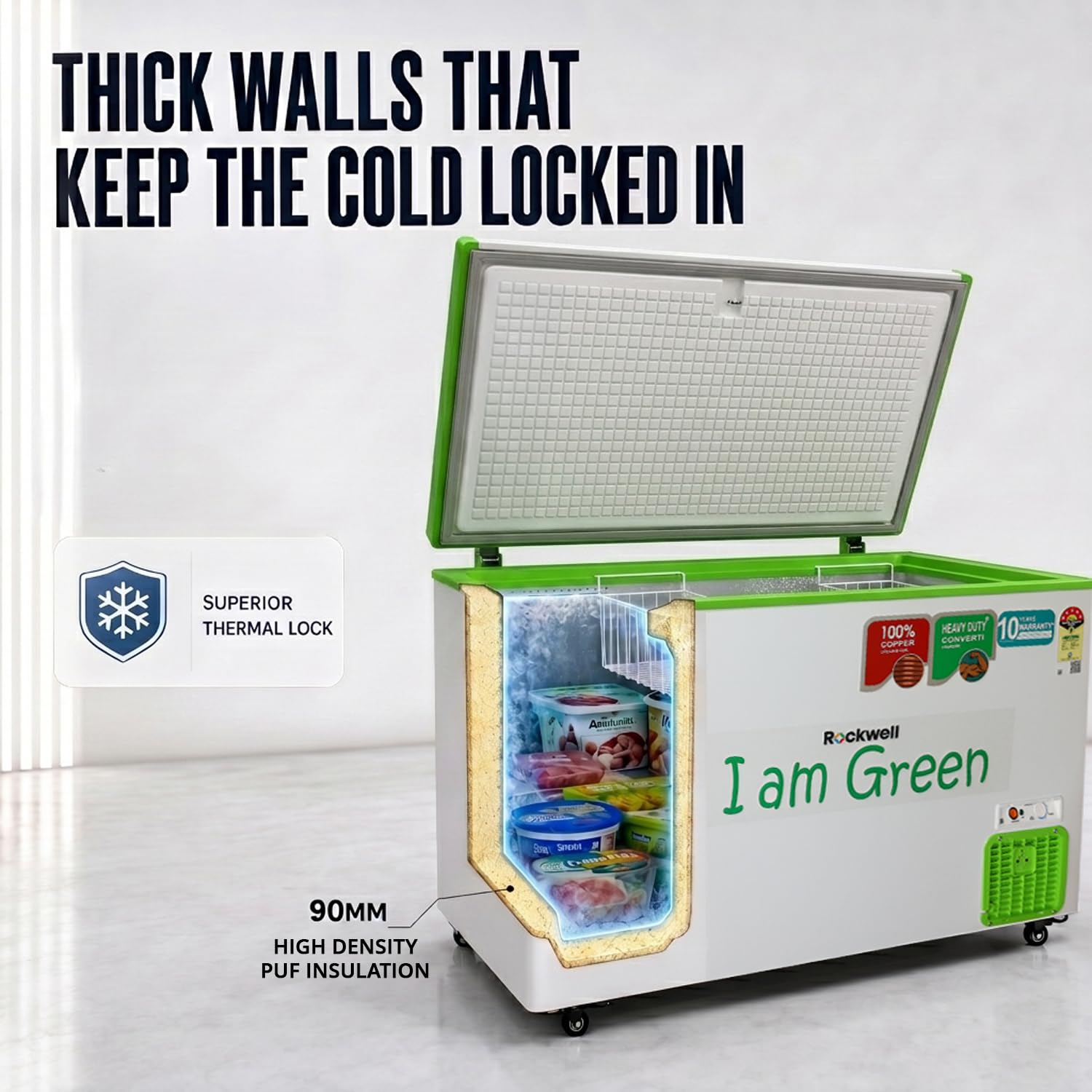 Rockwell GFR350D5UC5S Convertible Green Freezer 294 L View 9