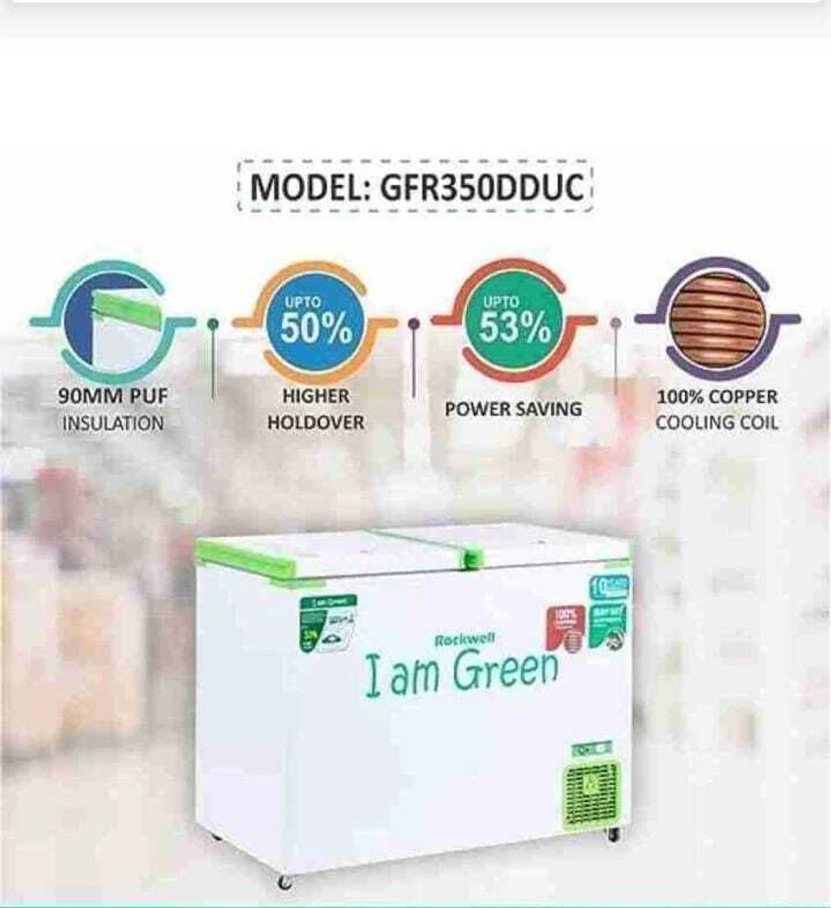 Rockwell GFR350D5UC5S Convertible Green Freezer 294 L View 13