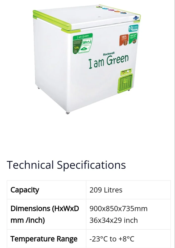 Rockwell GFR250D5UC4S Convertible Green Freezer 194 L View 2