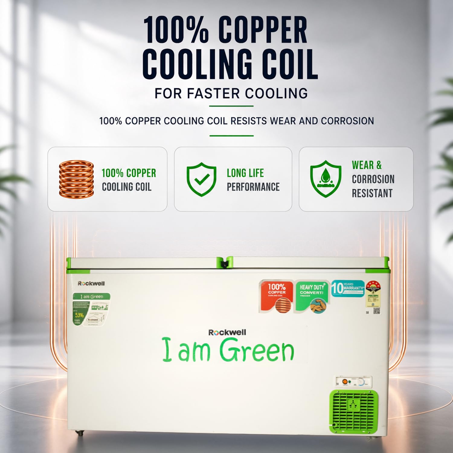 Rockwell GFR450D5UC5S Convertible Green Freezer 390 L View 7