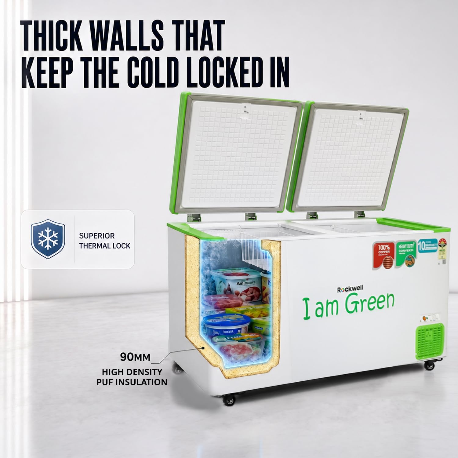 Rockwell GFR450D5UC5S Convertible Green Freezer 390 L View 8