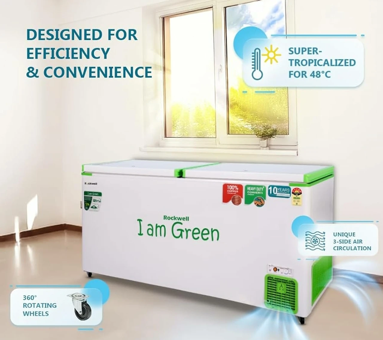 Rockwell GFR550D5UC5S Convertible Green Freezer 491 L View 3