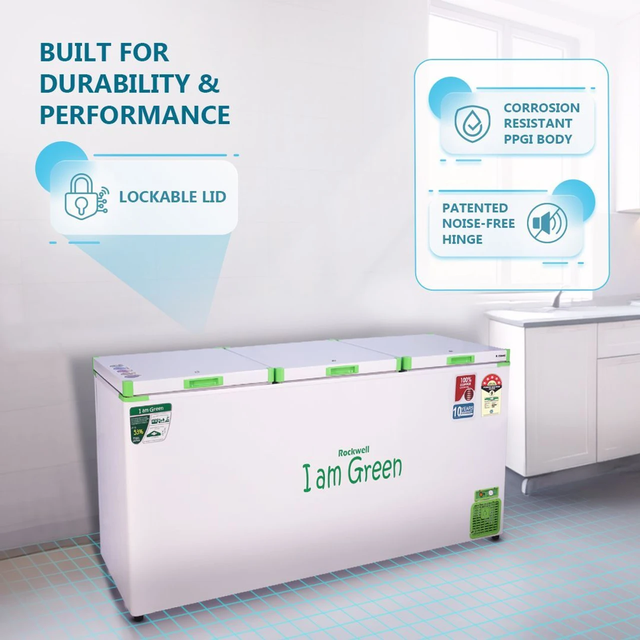 Rockwell GFR910IC Convertible Green Freezer 750 L View 2