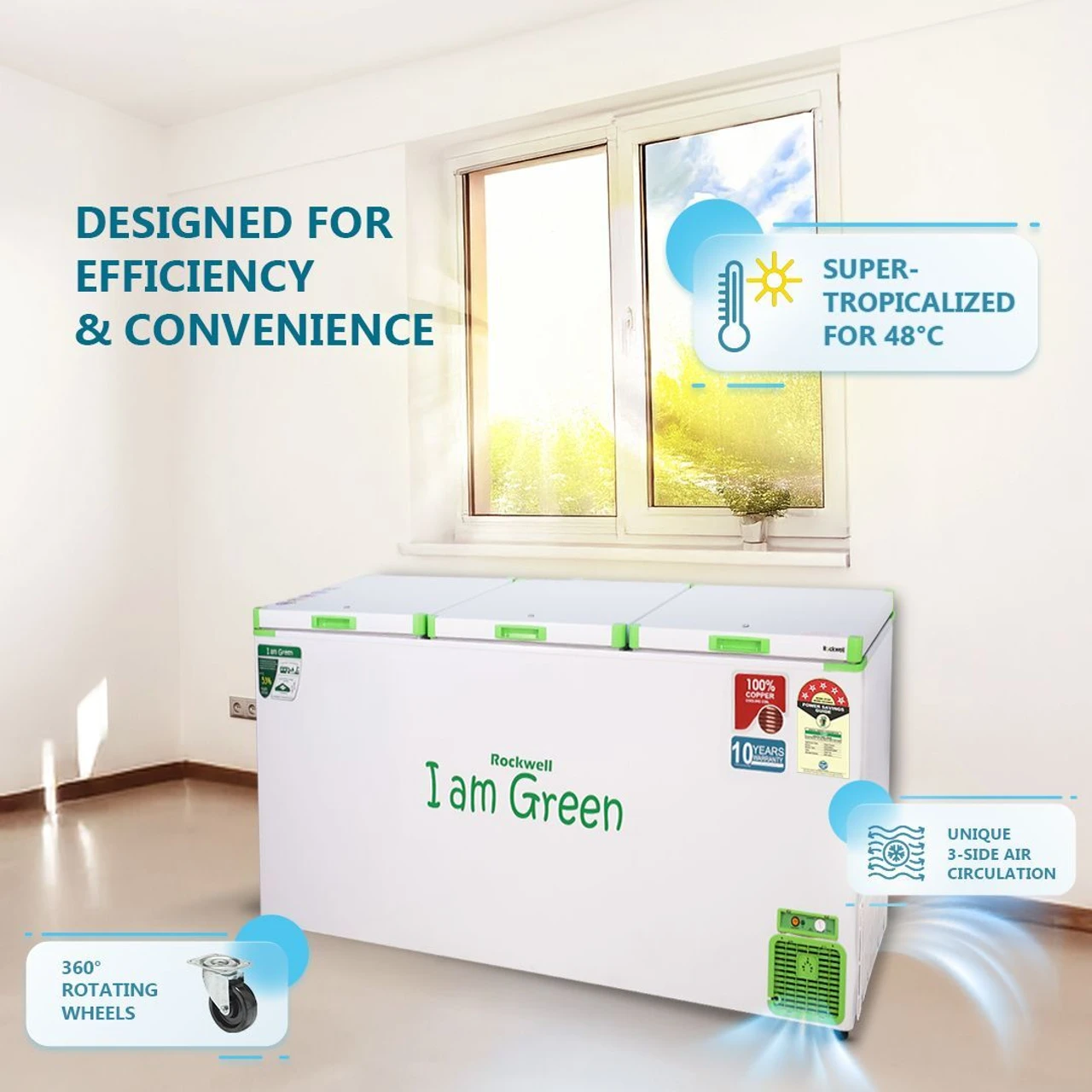 Rockwell GFR910IC Convertible Green Freezer 750 L View 3