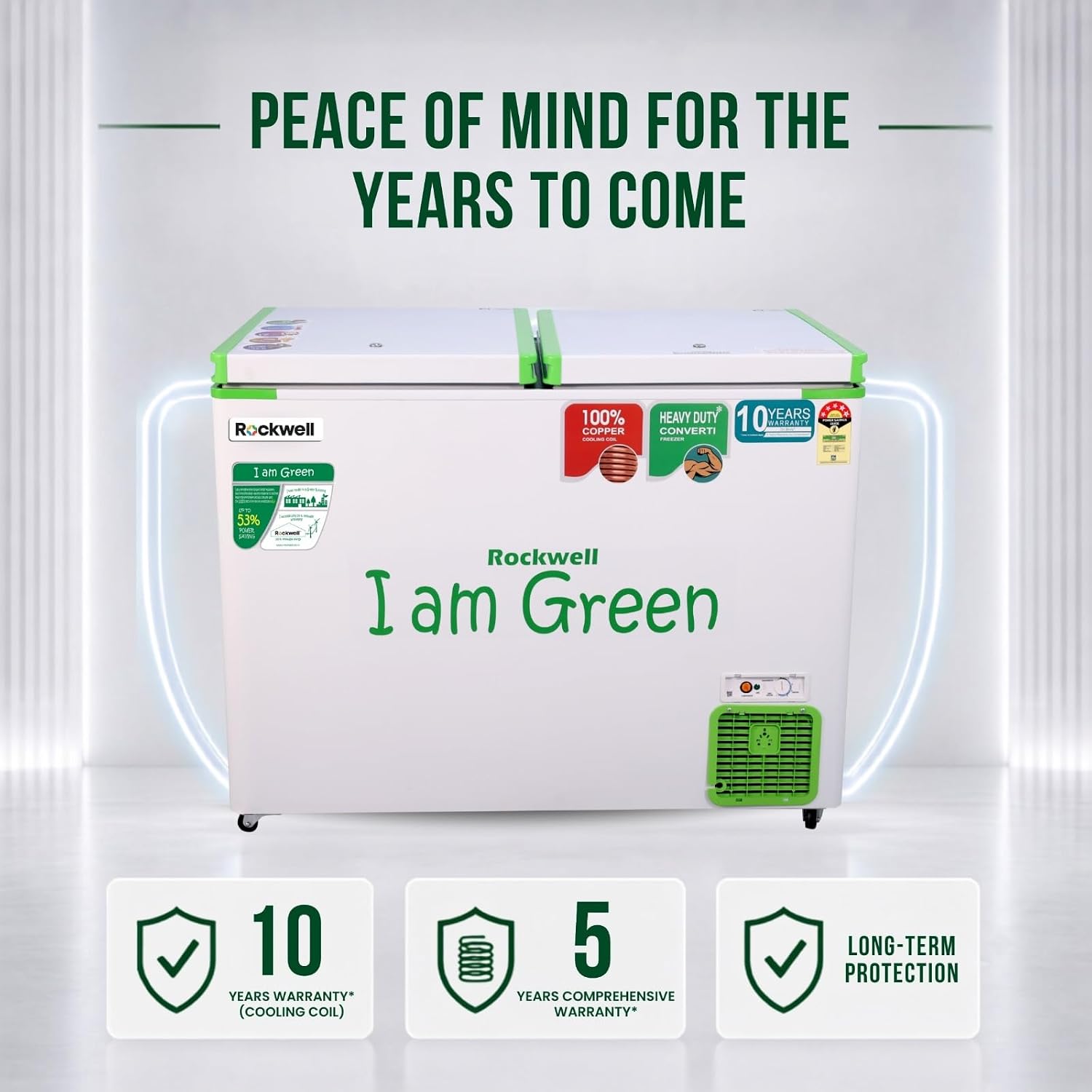 Rockwell GFR350D5UC4S Convertible Green Freezer 294 L