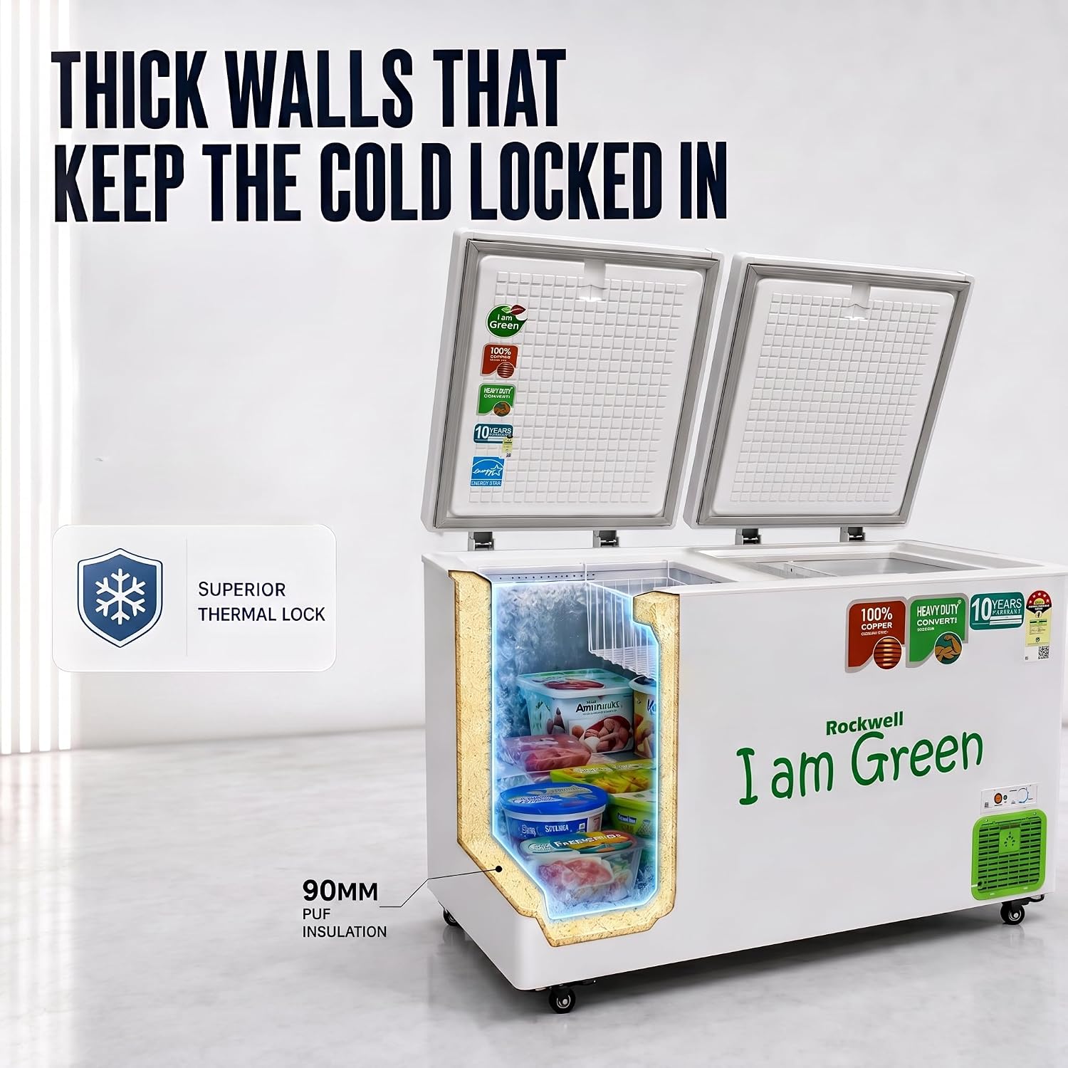 Rockwell GFR350D5UC4S Convertible Green Freezer 294 L View 6