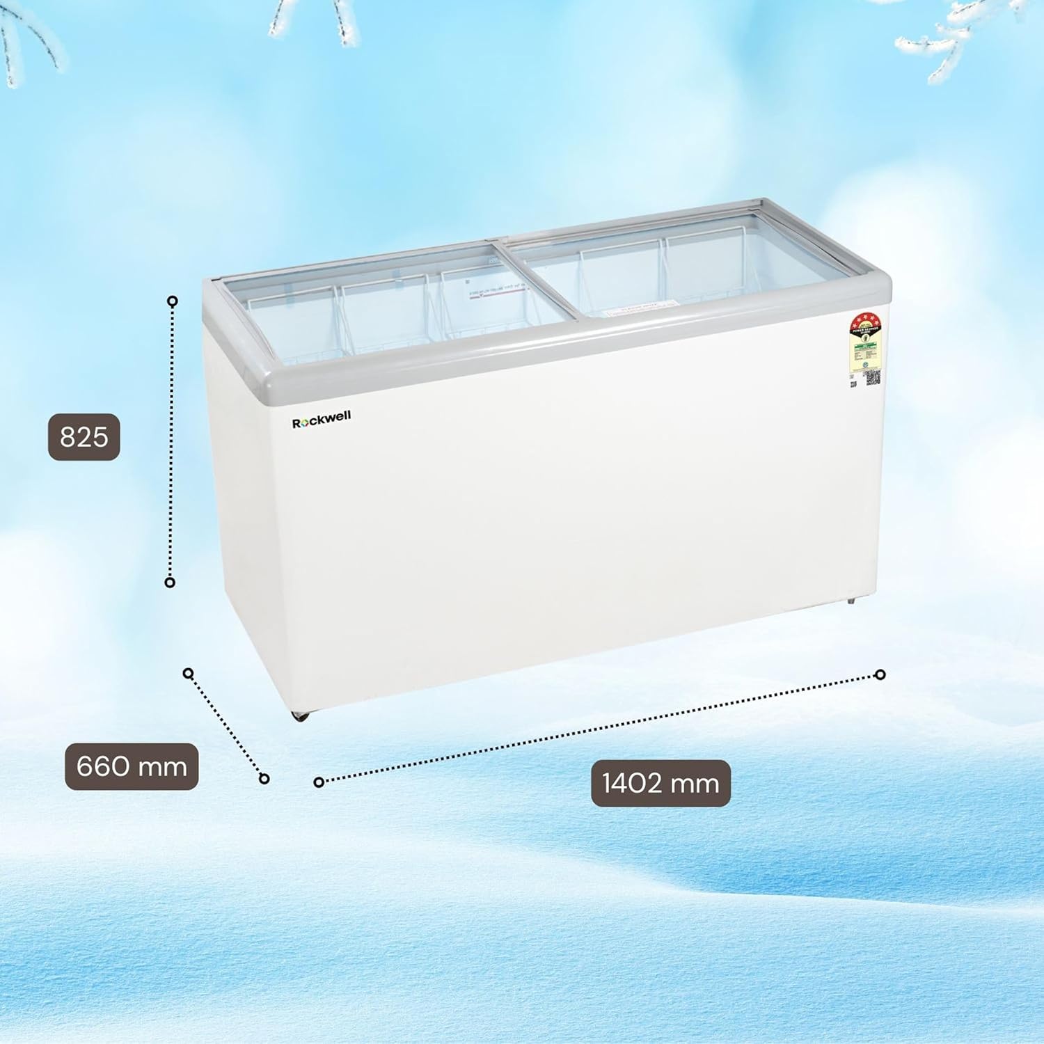Rockwell SFR450GTS Glass Top Freezer 415 L View 4