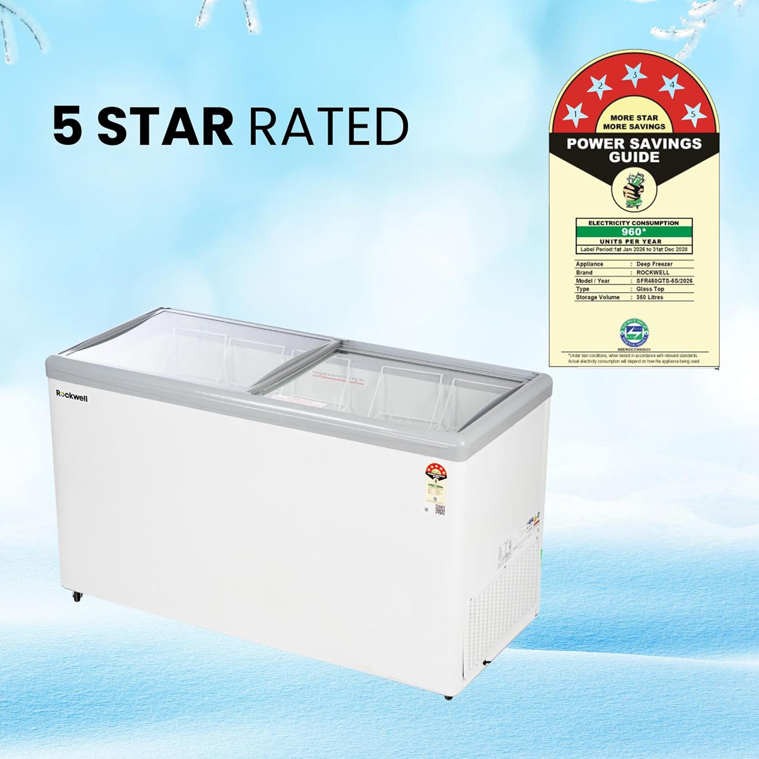 Rockwell SFR450GTS Glass Top Freezer 415 L View 8
